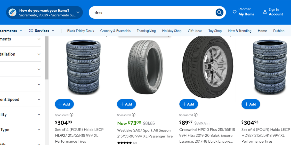 cost for walmart to install tires